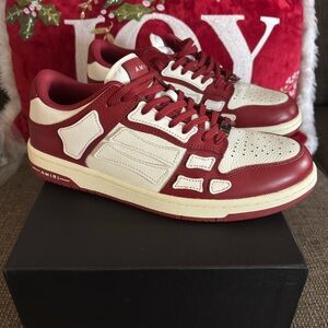 AMIRI Skeleton Red and White Men's Sneakers Authentic New Size 9